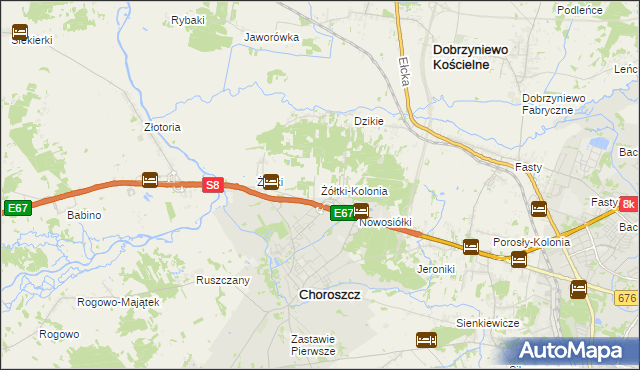 mapa Żółtki-Kolonia, Żółtki-Kolonia na mapie Targeo