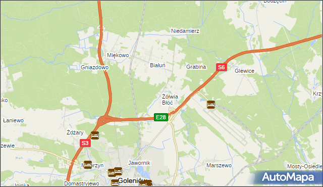 mapa Żółwia Błoć, Żółwia Błoć na mapie Targeo