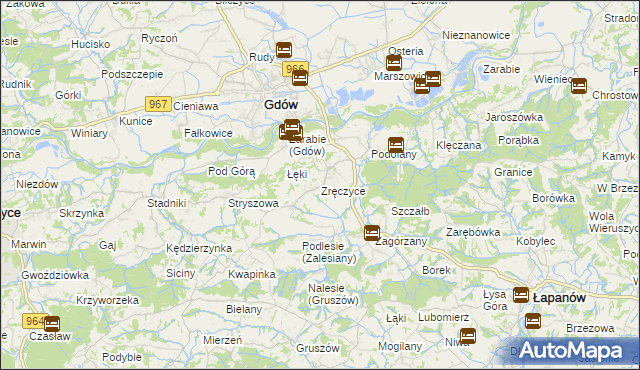 mapa Zręczyce, Zręczyce na mapie Targeo