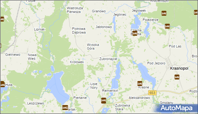 mapa Żubronajcie, Żubronajcie na mapie Targeo