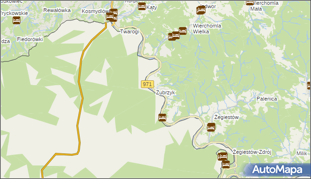 mapa Zubrzyk, Zubrzyk na mapie Targeo