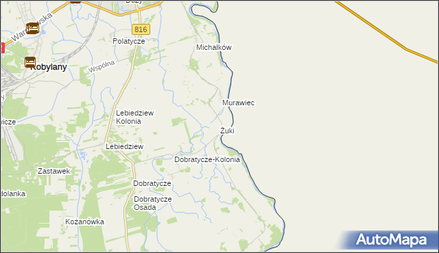 mapa Żuki gmina Terespol, Żuki gmina Terespol na mapie Targeo