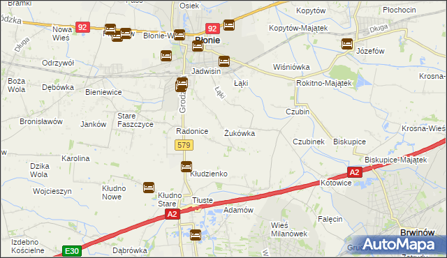 mapa Żukówka, Żukówka na mapie Targeo