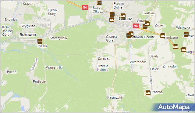 mapa Żurada, Żurada na mapie Targeo