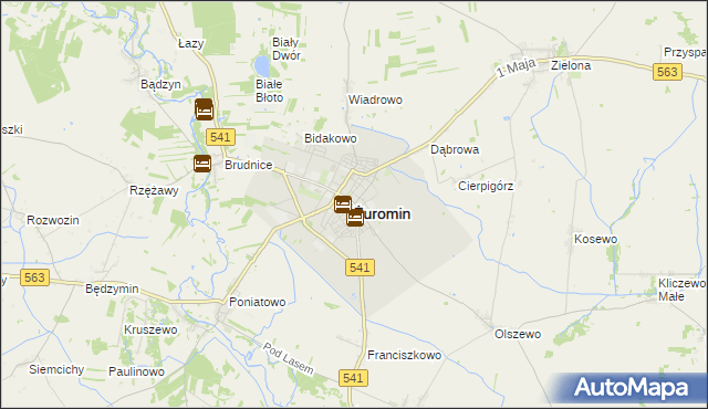 mapa Żuromin, Żuromin na mapie Targeo