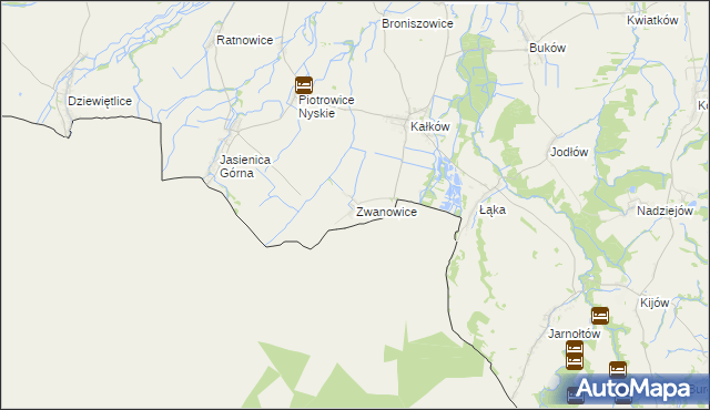 mapa Zwanowice gmina Otmuchów, Zwanowice gmina Otmuchów na mapie Targeo