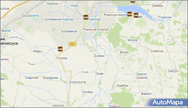 mapa Żydów gmina Godziesze Wielkie, Żydów gmina Godziesze Wielkie na mapie Targeo