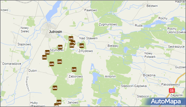 mapa Żydowski Bród, Żydowski Bród na mapie Targeo