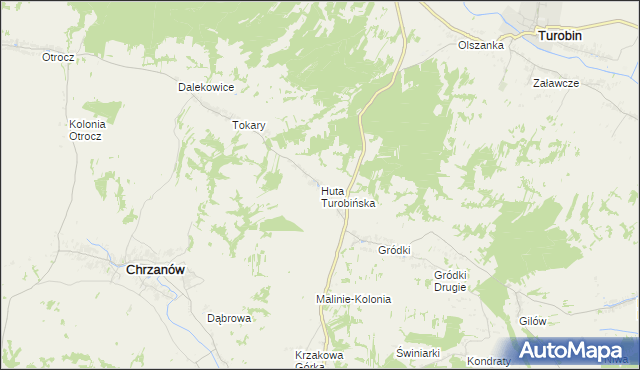 mapa Huta Turobińska, Huta Turobińska na mapie Targeo