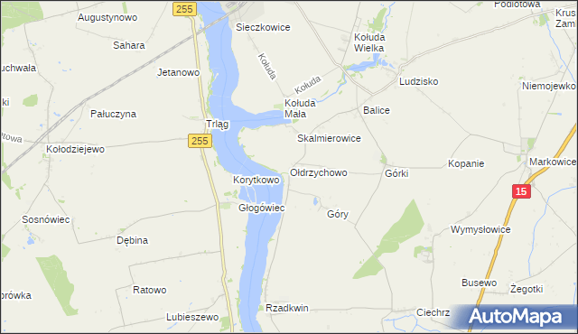 mapa Ołdrzychowo, Ołdrzychowo na mapie Targeo
