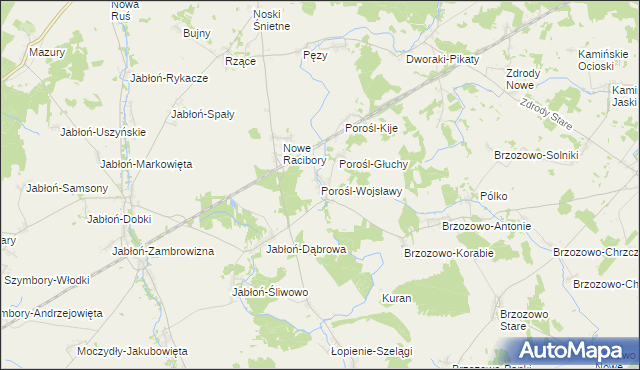 mapa Porośl-Wojsławy, Porośl-Wojsławy na mapie Targeo