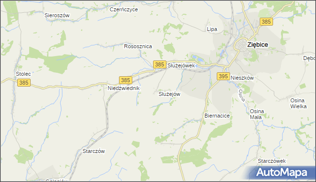 mapa Służejów, Służejów na mapie Targeo