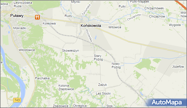 mapa Stary Pożóg, Stary Pożóg na mapie Targeo