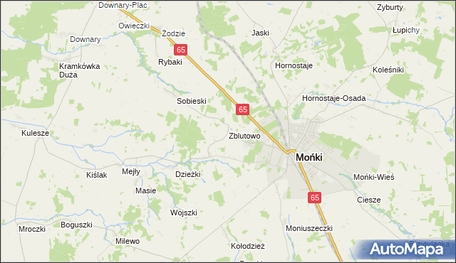 mapa Zblutowo, Zblutowo na mapie Targeo