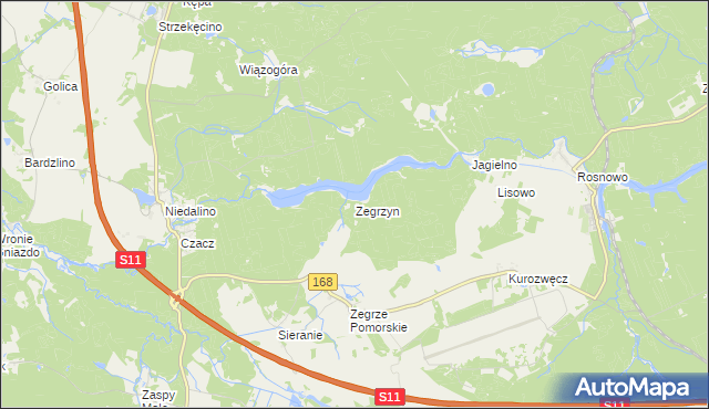 mapa Zegrzyn, Zegrzyn na mapie Targeo