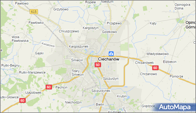 mapa Ciechanów, Ciechanów na mapie Targeo