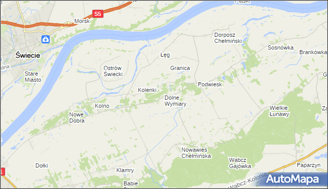 mapa Dolne Wymiary, Dolne Wymiary na mapie Targeo