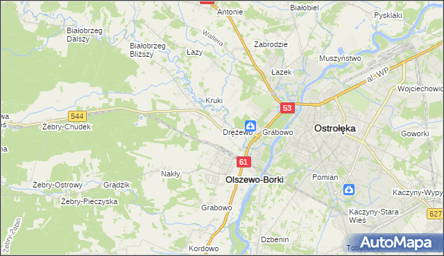 mapa Drężewo, Drężewo na mapie Targeo