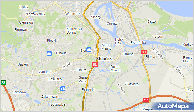 mapa Gdańska, Gdańsk na mapie Targeo