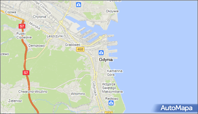 mapa Gdyni, Gdynia na mapie Targeo