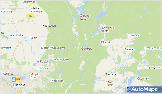 mapa Gołąbek gmina Cekcyn, Gołąbek gmina Cekcyn na mapie Targeo