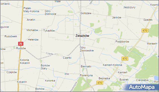 mapa Góry Zborowskie, Góry Zborowskie na mapie Targeo