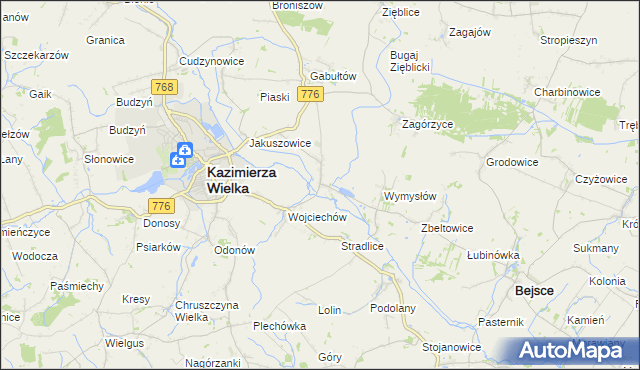 mapa Kazimierza Mała, Kazimierza Mała na mapie Targeo