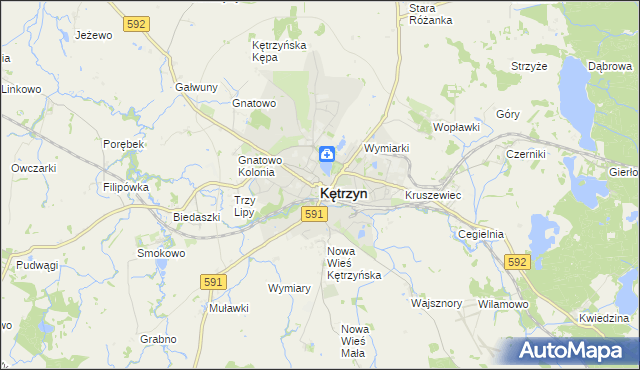 mapa Kętrzyn, Kętrzyn na mapie Targeo