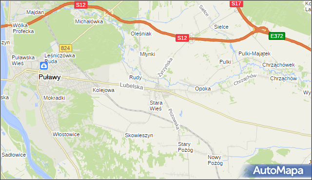 mapa Końskowola, Końskowola na mapie Targeo