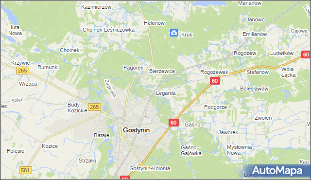 mapa Legarda, Legarda na mapie Targeo