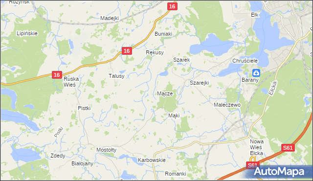 mapa Mącze, Mącze na mapie Targeo