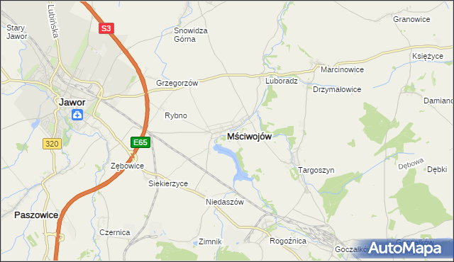 mapa Mściwojów, Mściwojów na mapie Targeo