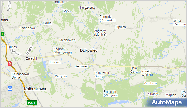 mapa Nowy Dzikowiec, Nowy Dzikowiec na mapie Targeo