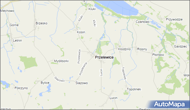 mapa Przelewice powiat pyrzycki, Przelewice powiat pyrzycki na mapie Targeo