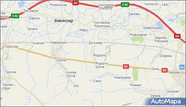 mapa Rogóżno, Rogóżno na mapie Targeo