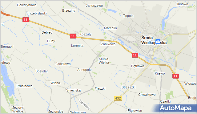 mapa Słupia Wielka, Słupia Wielka na mapie Targeo
