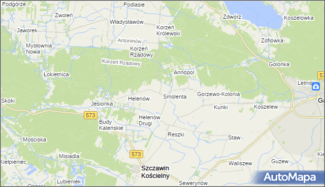 mapa Smolenta, Smolenta na mapie Targeo