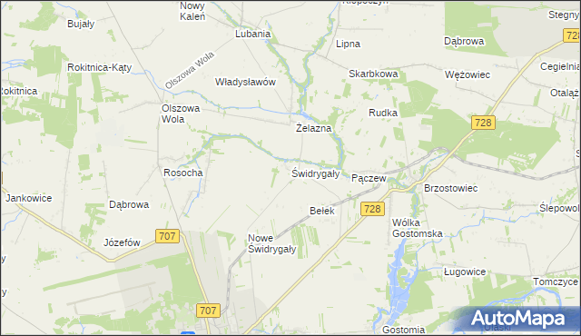 mapa Świdrygały, Świdrygały na mapie Targeo
