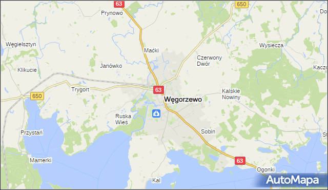 mapa Węgorzewo, Węgorzewo na mapie Targeo