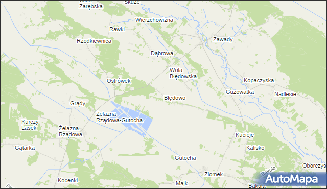 mapa Błędowo gmina Baranowo, Błędowo gmina Baranowo na mapie Targeo