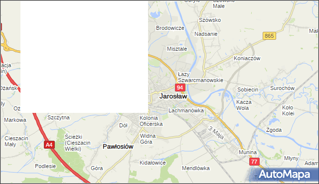 mapa Jarosławia, Jarosław na mapie Targeo