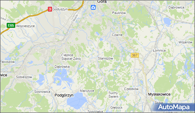 mapa Staniszów, Staniszów na mapie Targeo