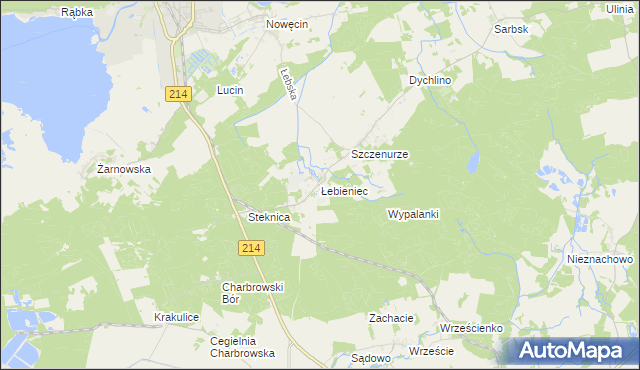 mapa Łebieniec, Łebieniec na mapie Targeo