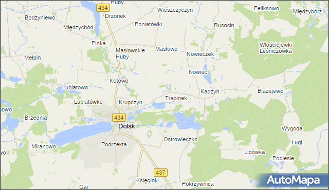 mapa Trąbinek, Trąbinek na mapie Targeo