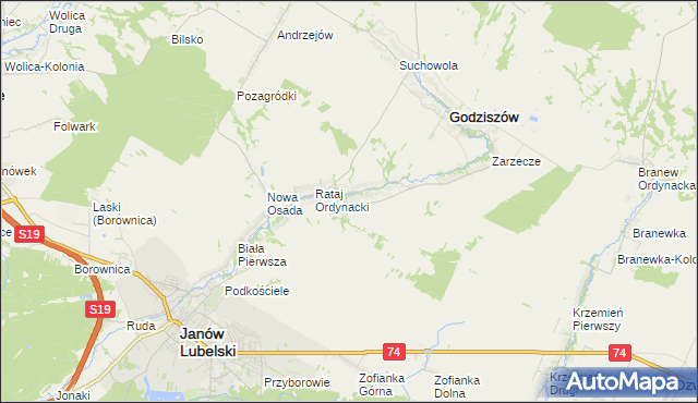 mapa Wólka Ratajska, Wólka Ratajska na mapie Targeo