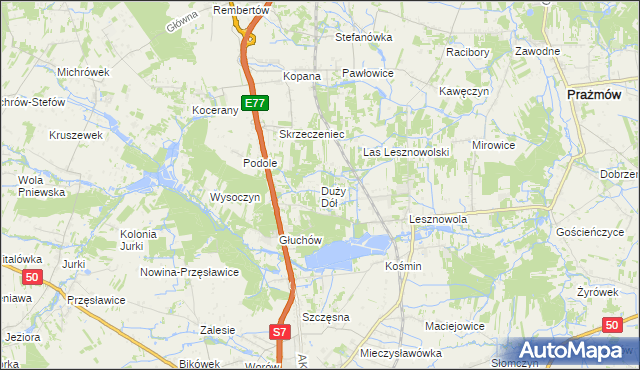 mapa Duży Dół, Duży Dół na mapie Targeo