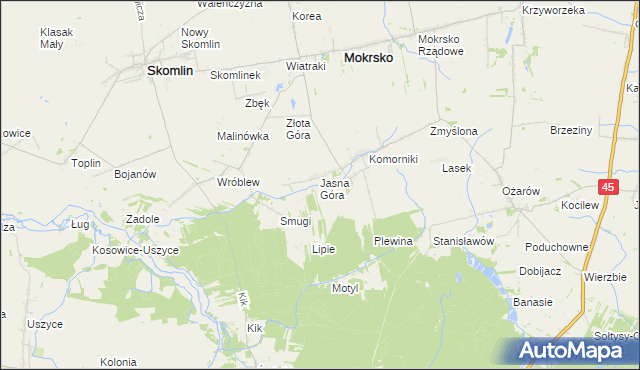 mapa Orzechowiec, Orzechowiec na mapie Targeo