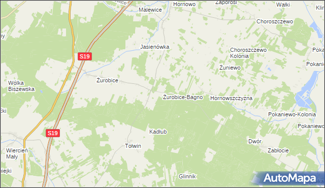 mapa Żurobice-Bagno, Żurobice-Bagno na mapie Targeo