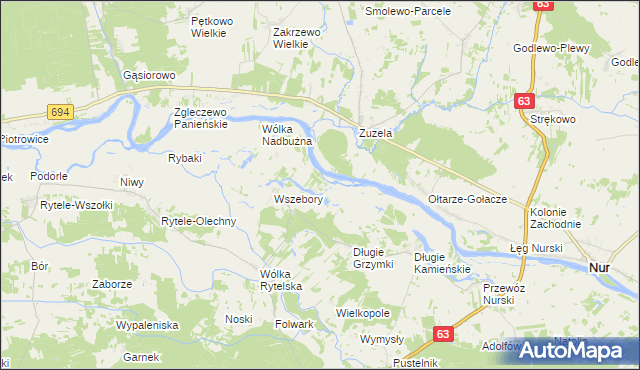 mapa Długie Grodzieckie, Długie Grodzieckie na mapie Targeo