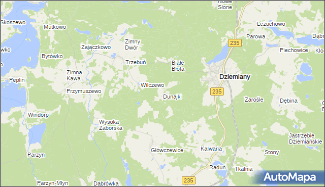 mapa Dunajki, Dunajki na mapie Targeo